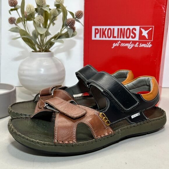 Pikolinos Tarifa Leather Double Strap Sandal Cuero 06J-5818C1 Men's 44/10-10.5 - Picture 4 of 11